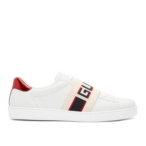 GUCCI White New Ace Elastic Band Sneakers